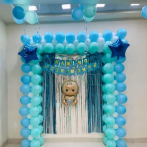 Name revealing balloon decoration setup by AA Decorator in Chandigarh