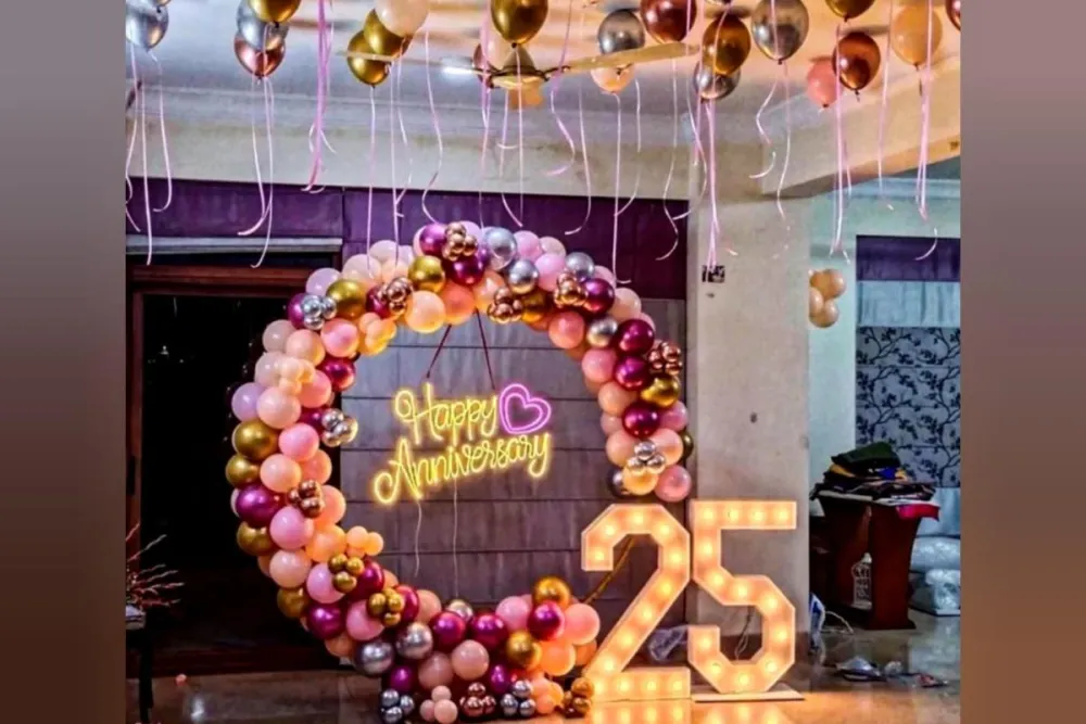 Romantic ring anniversary surprise decoration setup by AA Decorator Chandigarh
